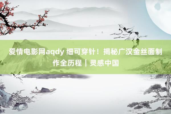 爱情电影网aqdy 细可穿针！揭秘广汉金丝面制作全历程｜灵感中国