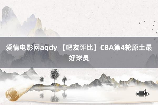 爱情电影网aqdy 【吧友评比】CBA第4轮原土最好球员