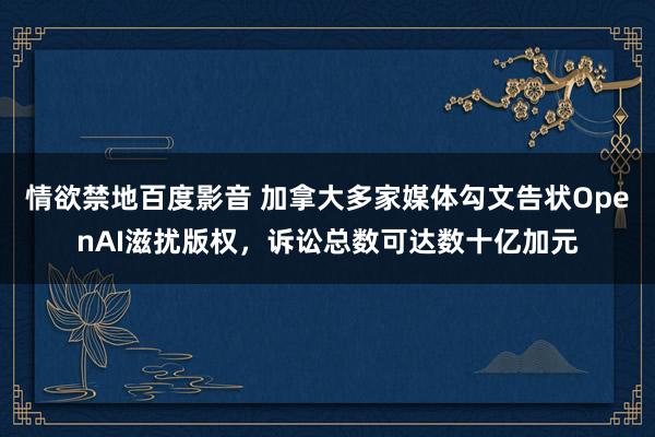 情欲禁地百度影音 加拿大多家媒体勾文告状OpenAI滋扰版权，诉讼总数可达数十亿加元