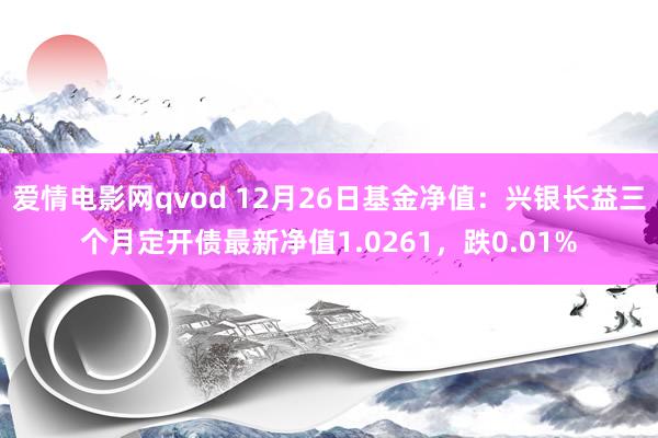 爱情电影网qvod 12月26日基金净值：兴银长益三个月定开债最新净值1.0261，跌0.01%