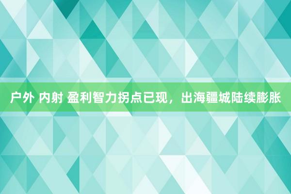 户外 内射 盈利智力拐点已现,出海疆城陆续膨胀