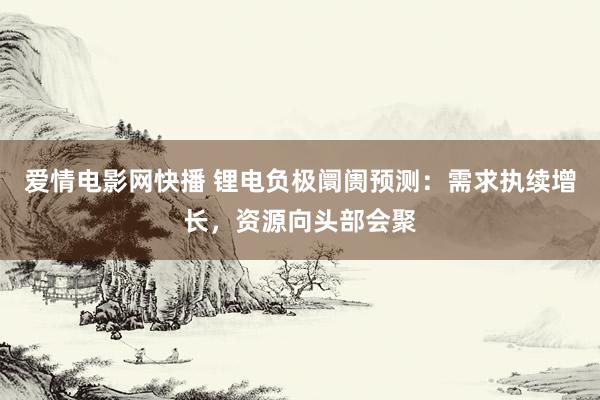 爱情电影网快播 锂电负极阛阓预测：需求执续增长，资源向头部会聚