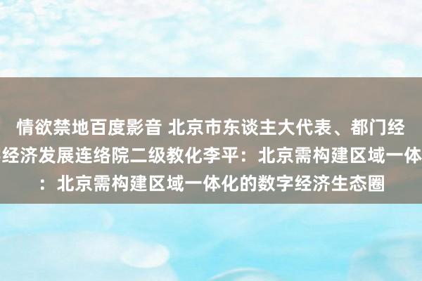 情欲禁地百度影音 北京市东谈主大代表、都门经济买卖大学北京数字经济发展连络院二级教化李平：北京需构建区域一体化的数字经济生态圈