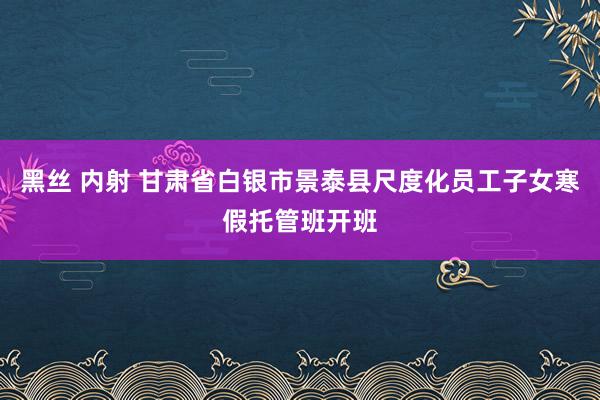 黑丝 内射 甘肃省白银市景泰县尺度化员工子女寒假托管班开班