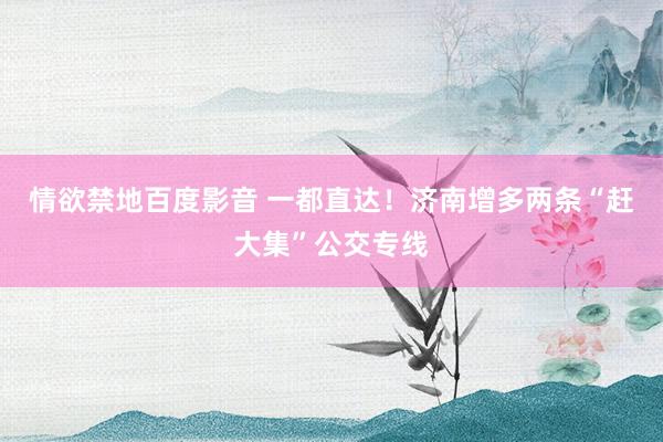 情欲禁地百度影音 一都直达！济南增多两条“赶大集”公交专线