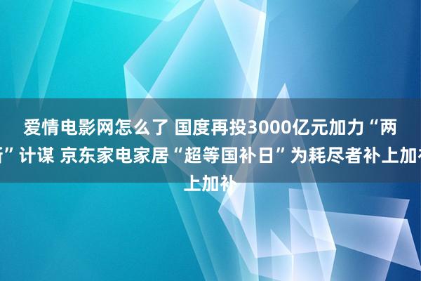 爱情电影网怎么了 国度再投3000亿元加力“两新”计谋 京东家电家居“超等国补日”为耗尽者补上加补