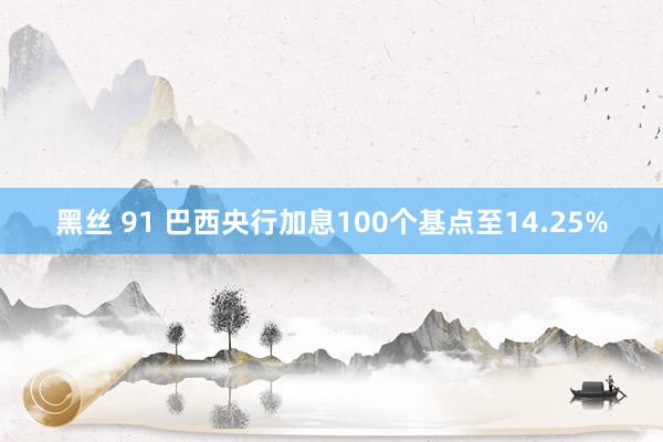 黑丝 91 巴西央行加息100个基点至14.25%