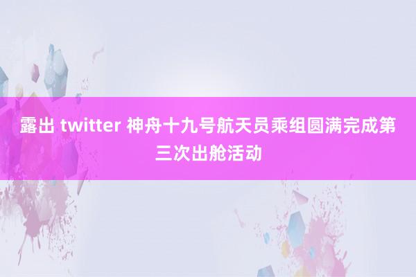 露出 twitter 神舟十九号航天员乘组圆满完成第三次出舱活动