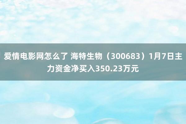 爱情电影网怎么了 海特生物（300683）1月7日主力资金净买入350.23万元