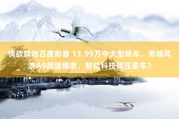 情欲禁地百度影音 13.99万中大型轿车，奇瑞风浪A9颜值爆表，智能科技碾压豪车？
